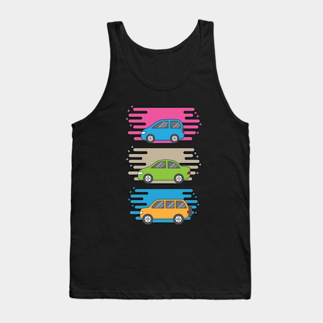 set modern flat design cute car Tank Top by amindachoirun